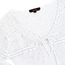 Load image into Gallery viewer, Cotton Ginny White Crochet Tie-Front Cardigan | Medium - Large