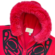Load image into Gallery viewer, Linda Lundstrom LaParka Red Wool with Black Nisga Motif | Large