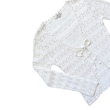 Load image into Gallery viewer, Jessica White Lace Knit Tie-Front Cardigan | Small
