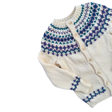 Load image into Gallery viewer, Purple and Teal Fairisle Cardigan | Small