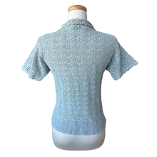 Load image into Gallery viewer, Jantzen Classics Crochet Collared Short Sleeve Blouse | Small