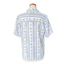 Load image into Gallery viewer, TanJay Petites Green and Purple Floral Blouse | Large