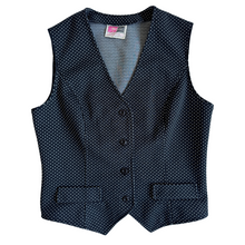 Load image into Gallery viewer, Vintage 1970s Black and White Tiny Polka Dot Vest | Medium