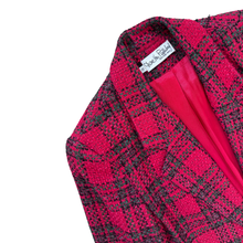 Load image into Gallery viewer, Diane Von Furstenberg Red Plaid Tweed Wool Blazer | Medium