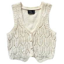 Load image into Gallery viewer, Vintage 1980s-1990s Crillian Cream Knit Lambswool and Angora Vest - Extra-Small / Small