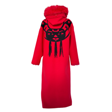 Load image into Gallery viewer, Linda Lundstrom LaParka Red Wool with Black Nisga Motif | Large