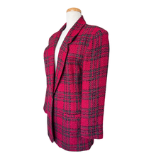 Load image into Gallery viewer, Diane Von Furstenberg Red Plaid Tweed Wool Blazer | Medium