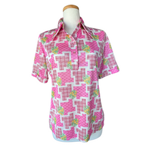Load image into Gallery viewer, TanJay Pink and Yellow Floral Polo Shirt | Medium