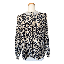 Load image into Gallery viewer, Jessica Abstract Leopard Print Blouse w/ Lace Collar | Large / Extra-Large