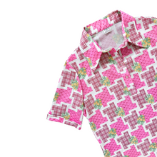 Load image into Gallery viewer, TanJay Pink and Yellow Floral Polo Shirt | Medium