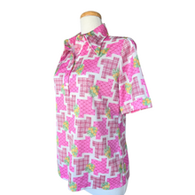 Load image into Gallery viewer, TanJay Pink and Yellow Floral Polo Shirt | Medium