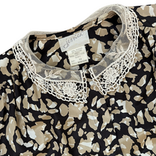Load image into Gallery viewer, Jessica Abstract Leopard Print Blouse w/ Lace Collar | Large / Extra-Large