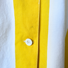Load image into Gallery viewer, Vintage Yellow and White Striped Button Down T-Shirt | 1990s | Medium-Large