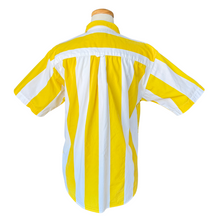 Load image into Gallery viewer, Vintage Yellow and White Striped Button Down T-Shirt | 1990s | Medium-Large