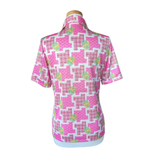 Load image into Gallery viewer, TanJay Pink and Yellow Floral Polo Shirt | Medium