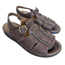 Load image into Gallery viewer, Vintage 1990s Handle with Care Brown Leather Fisherman Sandals | 7