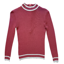 Load image into Gallery viewer, Vintage 1970s Alrich Dark Peach Ribbed Turtleneck Sweater - Extra-Small