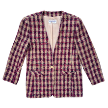 Load image into Gallery viewer, Vintage 1980s Collections International Plaid Tweed Wool Blend Blazer - Large