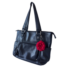 Load image into Gallery viewer, Recycled Red Knit Rose Keychain/Purse Charm