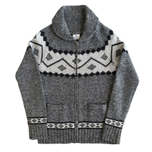 Load image into Gallery viewer, Wind River Gray Wool Blend Zip-up Cowichan Sweater | Small