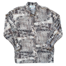 Load image into Gallery viewer, Vintage 1980s Jessie Neutral Tones Abstract and Floral Blouse | Medium-Large