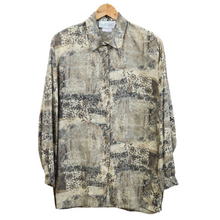 Load image into Gallery viewer, Vintage Neutral Tones Abstract and Floral Blouse | Medium-Large