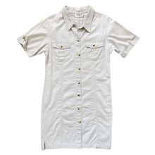 Load image into Gallery viewer, Vintage 1980s-1990s Jessica Sport Light Khaki / Sand Utilitarian Shirt Dress - Medium