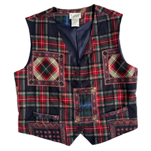 Load image into Gallery viewer, Vintage 1990s Plaid Patchwork Printed Vest | Medium-Large