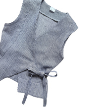 Load image into Gallery viewer, Recycled Sleeveless Striped Denim Wrap Blouse | Extra-Small
