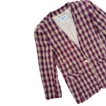 Load image into Gallery viewer, Collections International Plaid Tweed Wool Blend Blazer - Large