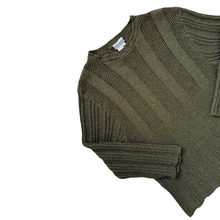 Load image into Gallery viewer, Coldwater Creek Olive Chunky Knit Sweater | Large