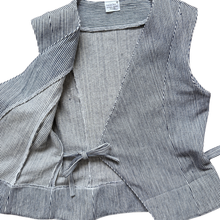 Load image into Gallery viewer, Recycled Sleeveless Striped Denim Wrap Blouse | Extra-Small