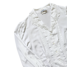 Load image into Gallery viewer, White Lace Collared Blouse | Medium-Large