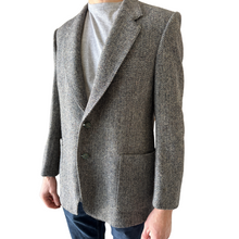 Load image into Gallery viewer, Men's Gray Harris Tweed Blazer with Suede Elbow Patches | Large