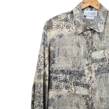Load image into Gallery viewer, Neutral Tones Abstract and Floral Blouse | Medium -Large