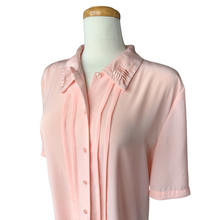 Load image into Gallery viewer, Peach Pleated Blouse with Embroidered Collar | Extra-Large