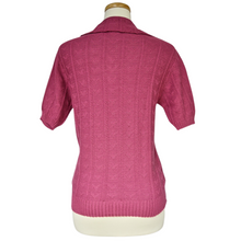 Load image into Gallery viewer, Pink Ruffled Collar Short Sleeve Knit Sweater | Medium