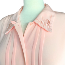 Load image into Gallery viewer, Peach Pleated Blouse with Embroidered Collar | Extra-Large