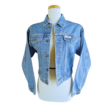 Load image into Gallery viewer, Up-cycled Hand Embroidered Jellyfish Denim Jacket | M