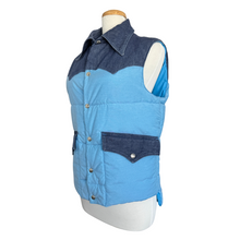 Load image into Gallery viewer, Sprung Blue Puffer Vest with Denim Details | Medium