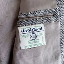 Load image into Gallery viewer, Men's Gray Harris Tweed Blazer with Suede Elbow Patches | Large
