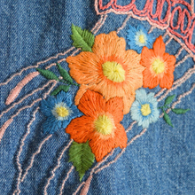 Load image into Gallery viewer, Up-cycled Hand Embroidered Jellyfish Denim Jacket | M