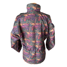 Load image into Gallery viewer, Purple and Green Abstract Print Fall / Winter Jacket | Small-Medium