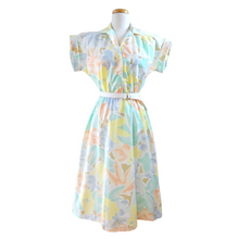Load image into Gallery viewer, Pastel Abstract Printed Short Sleeve Shirt Dress | Small-Medium