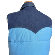 Load image into Gallery viewer, Sprung Blue Puffer Vest with Denim Details | Medium
