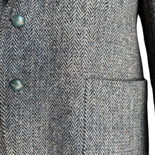 Load image into Gallery viewer, Men's Gray Harris Tweed Blazer with Suede Elbow Patches | Large
