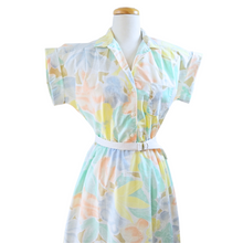 Load image into Gallery viewer, Pastel Abstract Printed Short Sleeve Shirt Dress | Small-Medium