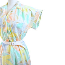 Load image into Gallery viewer, Pastel Abstract Printed Short Sleeve Shirt Dress | Small-Medium