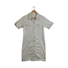Load image into Gallery viewer, Vintage 1980s-1990s Light Khaki / Sand Utilitarian Shirt Dress | Medium