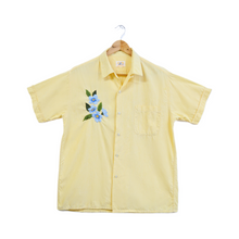 Load image into Gallery viewer, Men's Up-Cycled Hand Embroidered Forget-me-not Oxford Shirt | Large